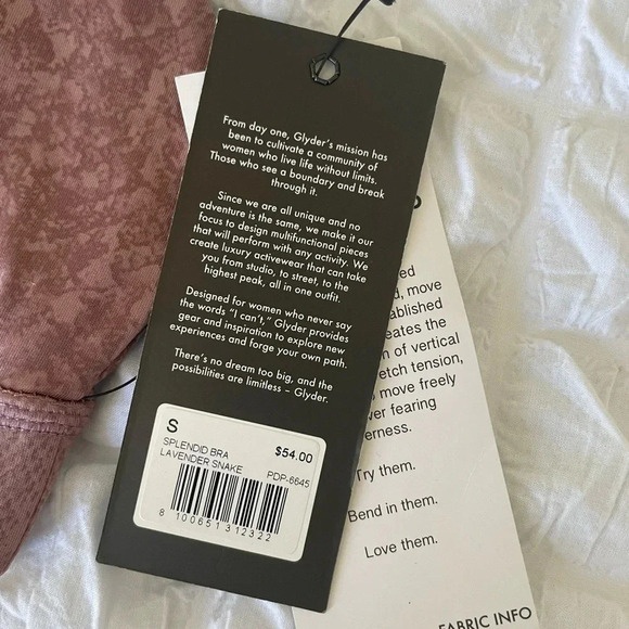 Glyder Spendid sports bra in lavender snake - Picture 7 of 10